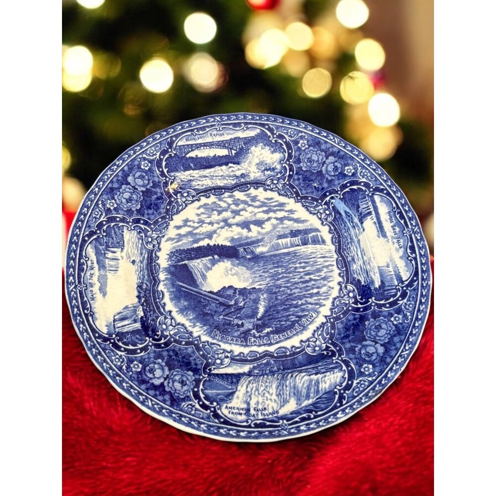 Vintage The Olde Historical Pottery Plate Niagara Falls View #16 Staffordshire P